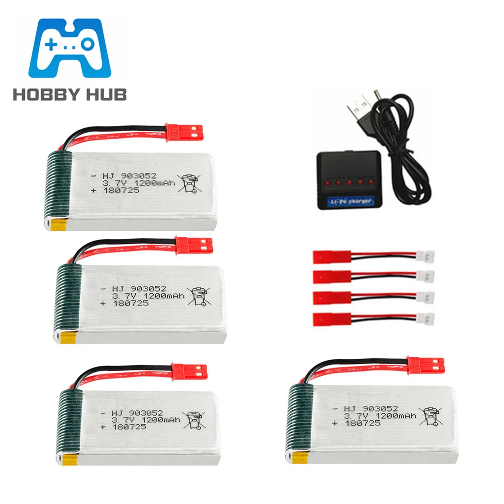 3.7V 1200mAh lipo Battery for H11D H11C Remote Control Helicopter Airplanes batteries 3.7 v 903052 JST Plug and charger set |