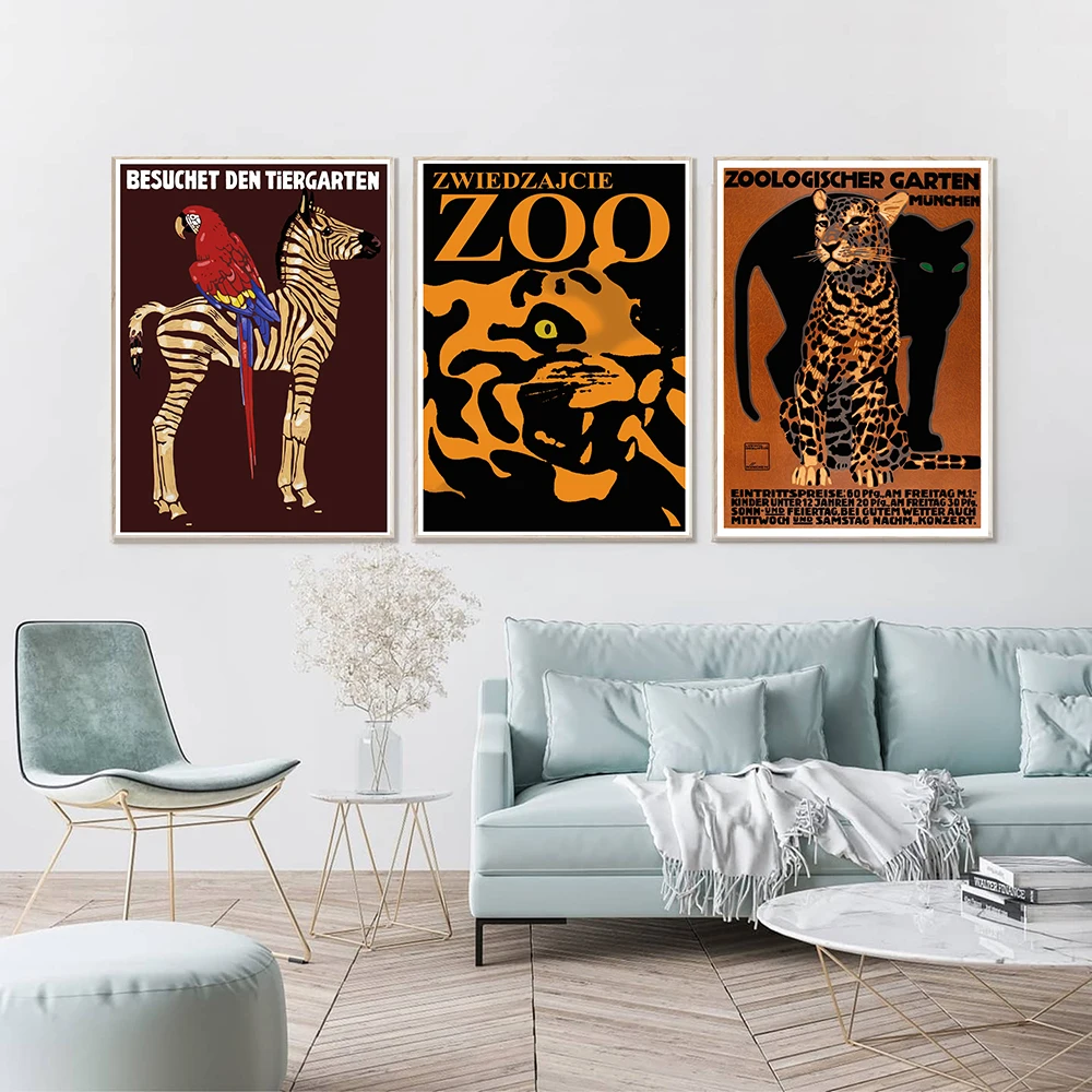 Животное сова винтажное настенное Искусство Холст постер живопись Зоопарк