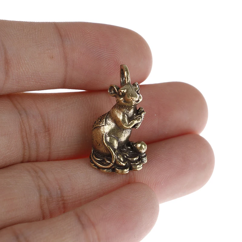 

2020 new year gift Lucky mouse rat year Desk decor Copper Wealth Rats Figurines