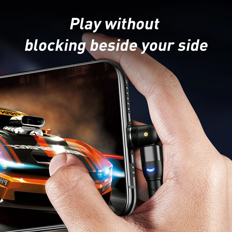 

New Crescent Lamp Magnetic Data Cable 540 Degree Blind Suction Round Magnetic Charging Cable Three-in-one Bending Magnetic Cable