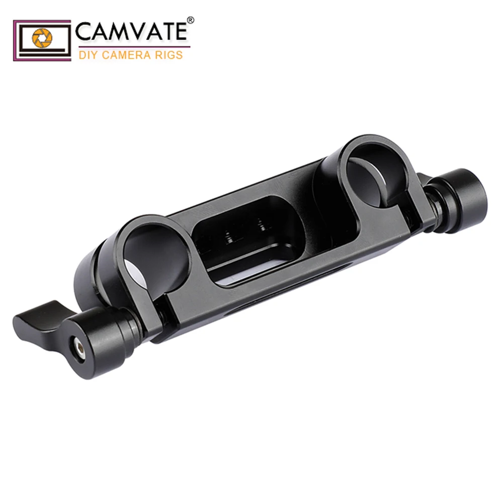 CAMVATE 15mm Aluminum Alloy Standard Dual Rod Clamp With 1/4"-20 Screw For DSLR Camera Shoulder Pad Rig Support System | Электроника