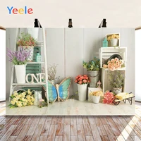 yeele baby shower newborn wooden floor flower white background backdrop photophone baby photo studio for decor customized size