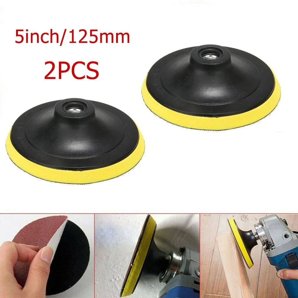 

2PCS 5inch 125mm Backing Pads Hook And Loop For Polishing Sanding Disc M10 Hole Buffing And Polishing Stone Furniture And Wood