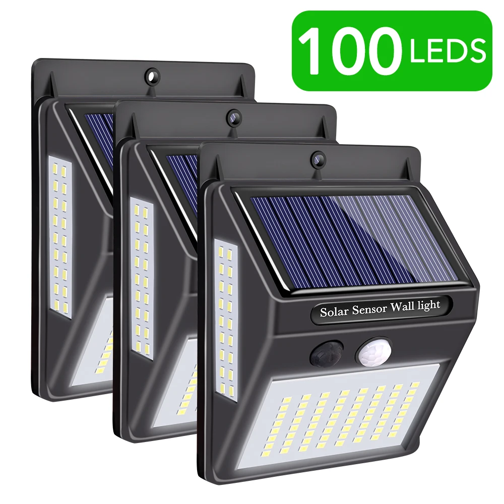 

Уличная лампа на солнечной батарее, водонепроницаемый Светодиодный светильник с 20 датчиками движения, настенная лампа на солнечной батаре...