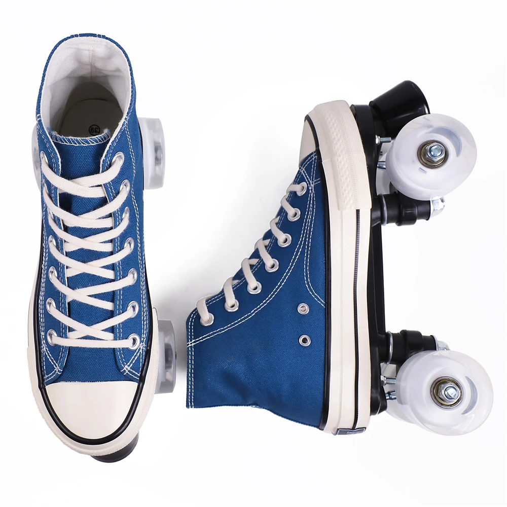 Парусиновые кроссовки для мужчин и женщин четыре ролика 4 колеса 2 ряда уличные