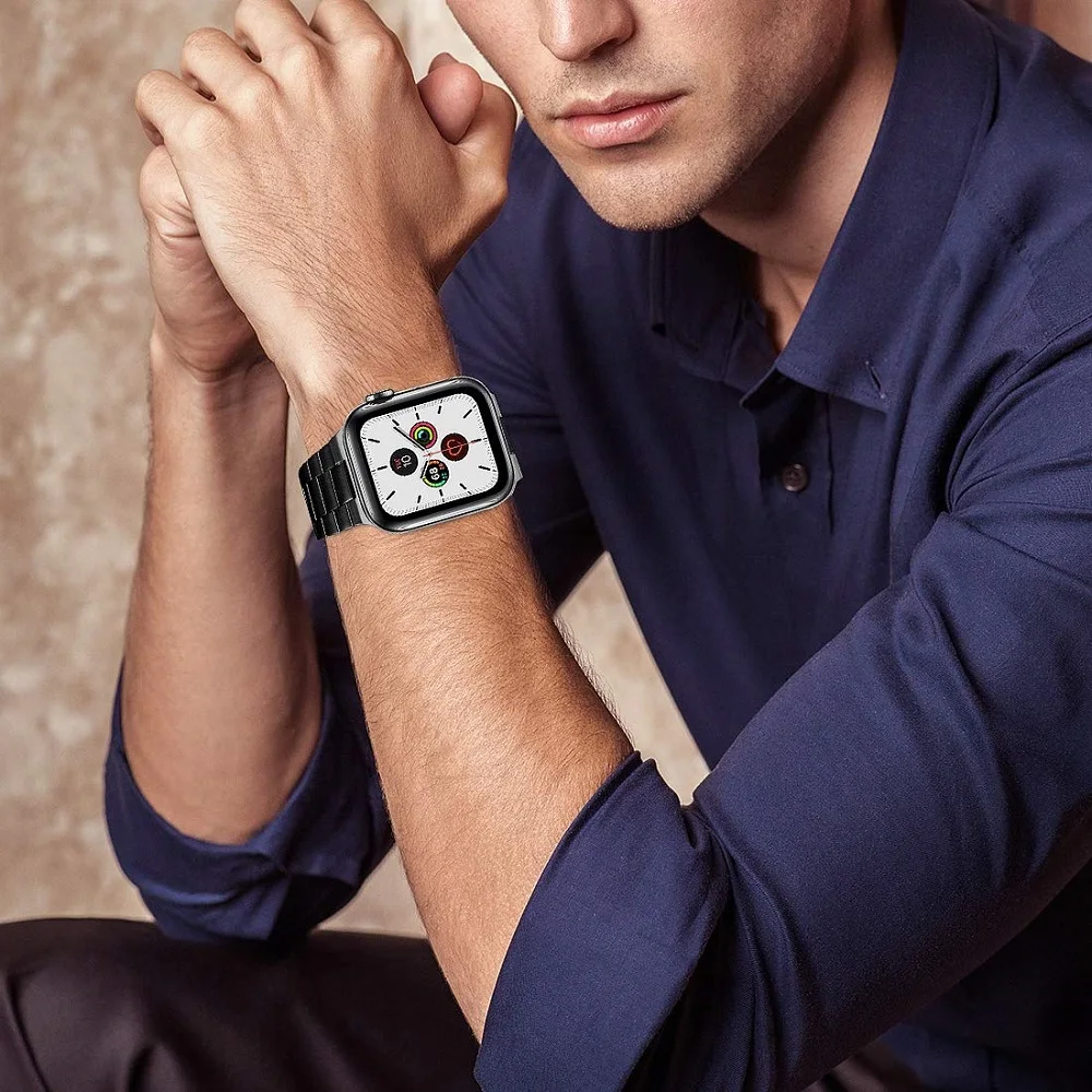 Ремешок из нержавеющей стали для apple watch 5 4 band 40 мм 44 38 42 мм|Ремешки часов| |