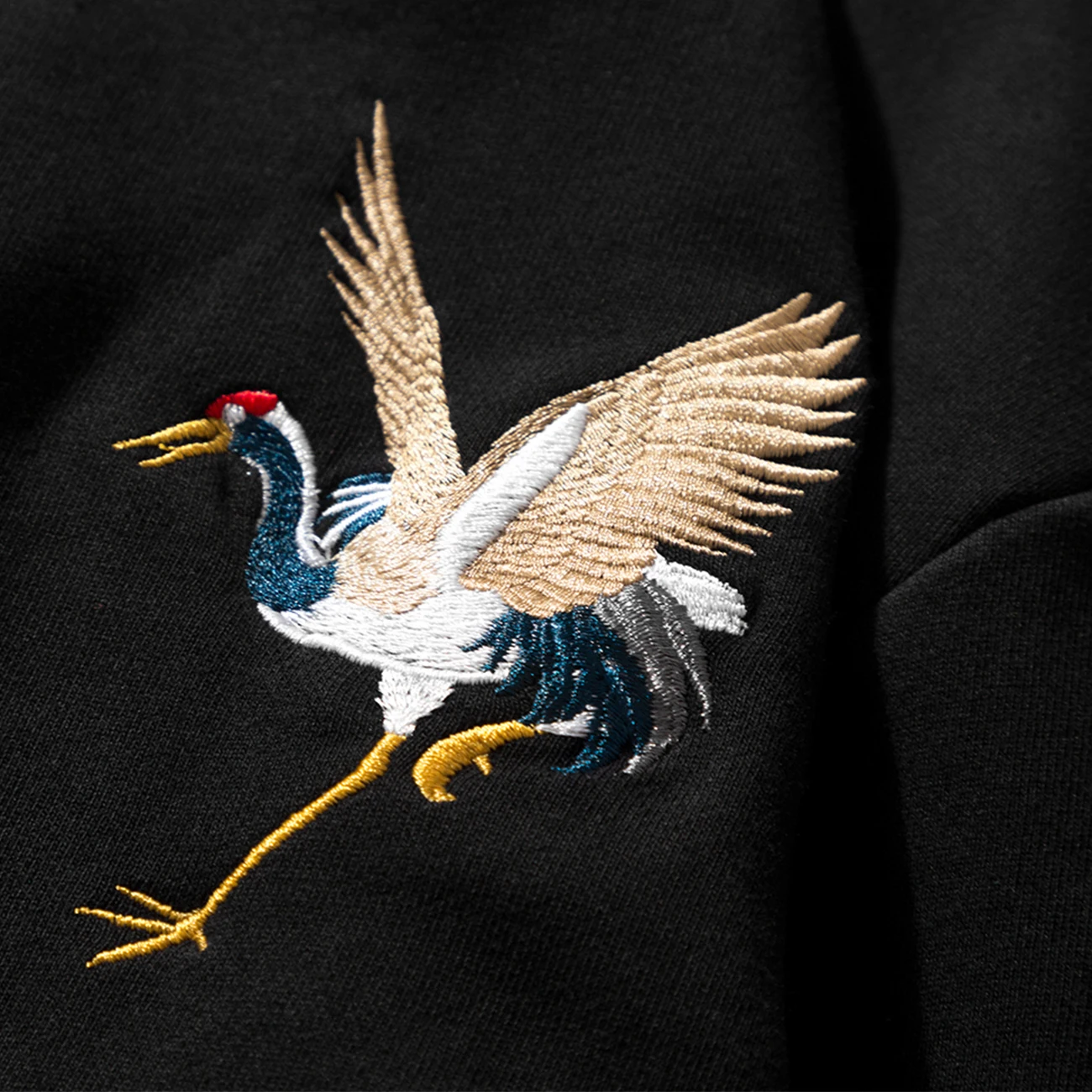 

Casual Sweatshirts Harajuku Streetwear Crane Chinese Print 2021 Cotton Sweatshirt Hoodies Hip Hop Autumn Pullover