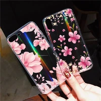 women flower pink ins phone case for iphone xiaomi redmi 7 8 9 11 12 10 s x xs xr mini pro max plus laser transparent rainbow