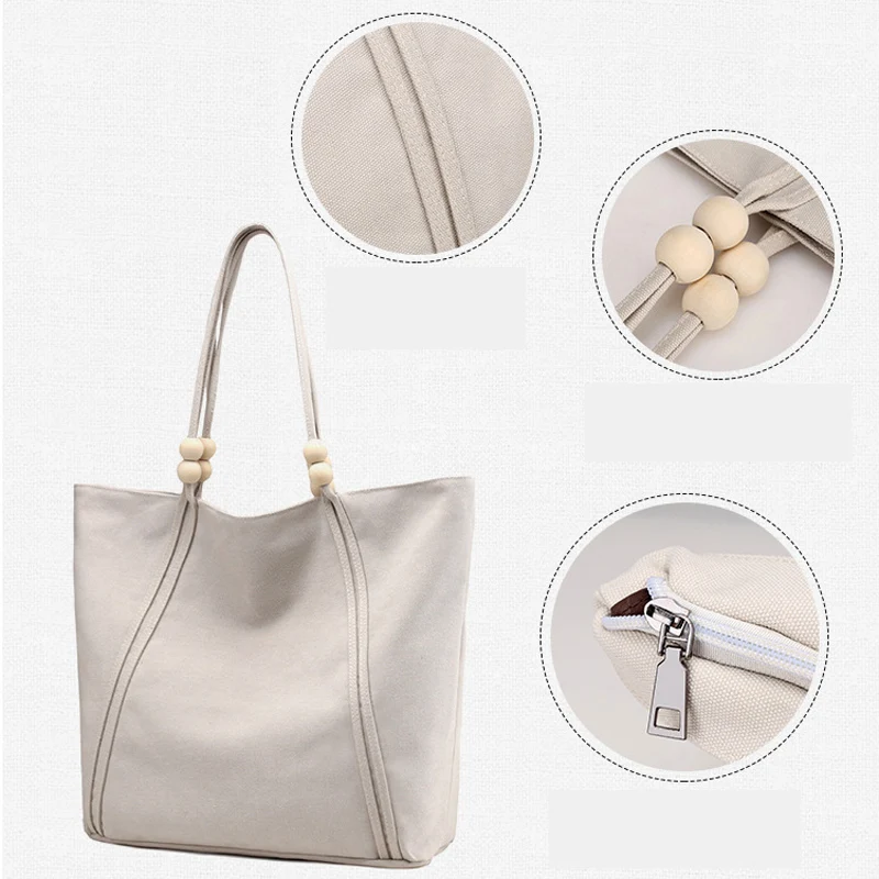 Большая сумка через плечо 100% парусиновая для отдыха или путешествий