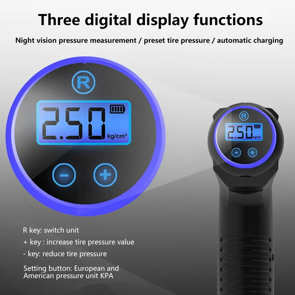 barato Display Digital Inteligente De Carregamento Sem Fio De Ar Do Carro Bomba Carro Compressor De Ar Portátil Tire Inflator Bomba Elétrica LEVOU Inteligente