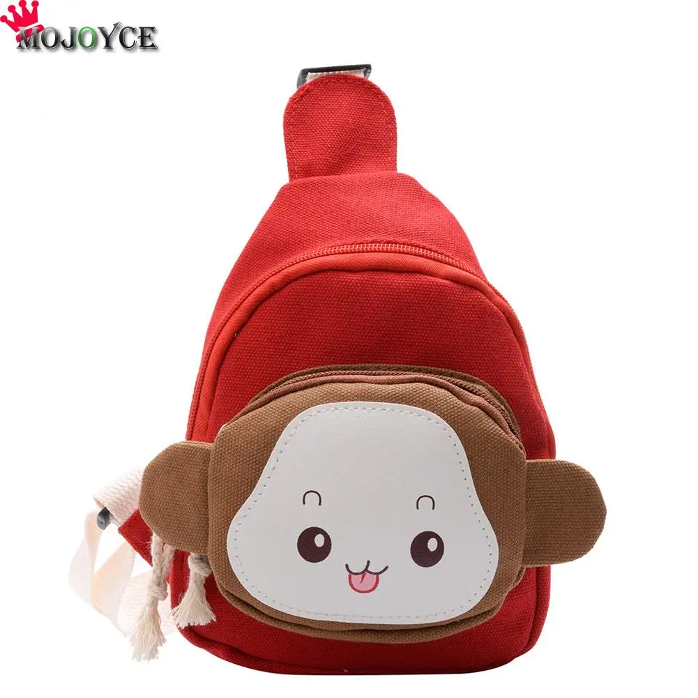 

Kids Monkey Cartoon Messenger Bags Zipper School Satchel Children Cute Crossbody Backpack Satchel Canvas Chest Coin Pack