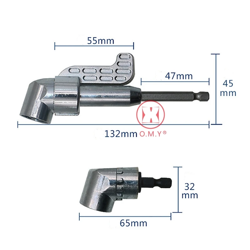 2pcs 1/4 Inch 105 Degree Adjustable Hexbit Driver Electric Screwdriver Magnetic Bit Wrench Hex Drive Offset Attachment |