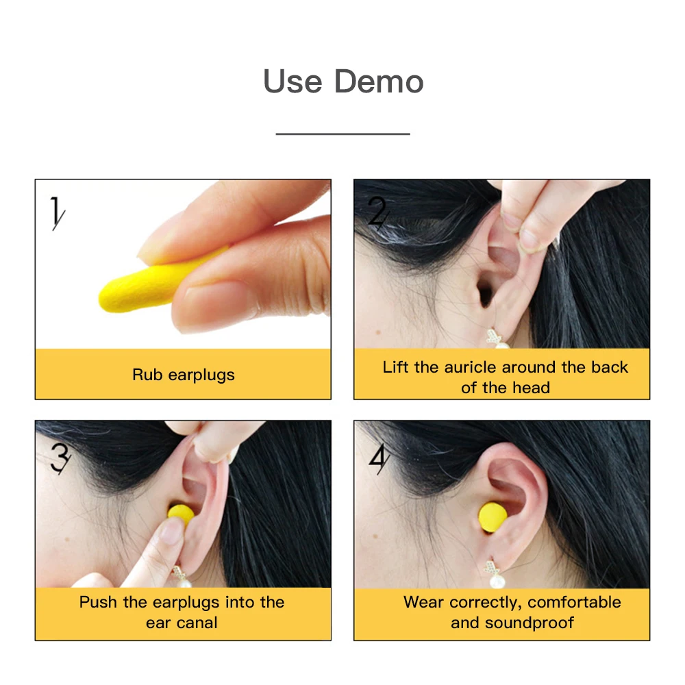 

60 Pairs Earplugs Noise Reduction Travel Sleep Foam Plug Anti Reusable for Snoring Earplug Sound Insulation Sleeping Ear Plugs
