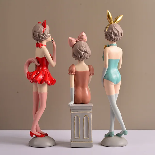 Скандинавская полимерная Сексуальная Современная Статуя Девушки украшения для