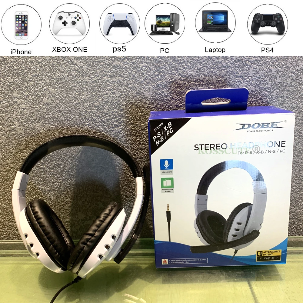 PS5 Проводная гарнитура для геймеров ПК 3 5 мм Xbox one PS4 PC PS3 NS гарнитуры | Электроника