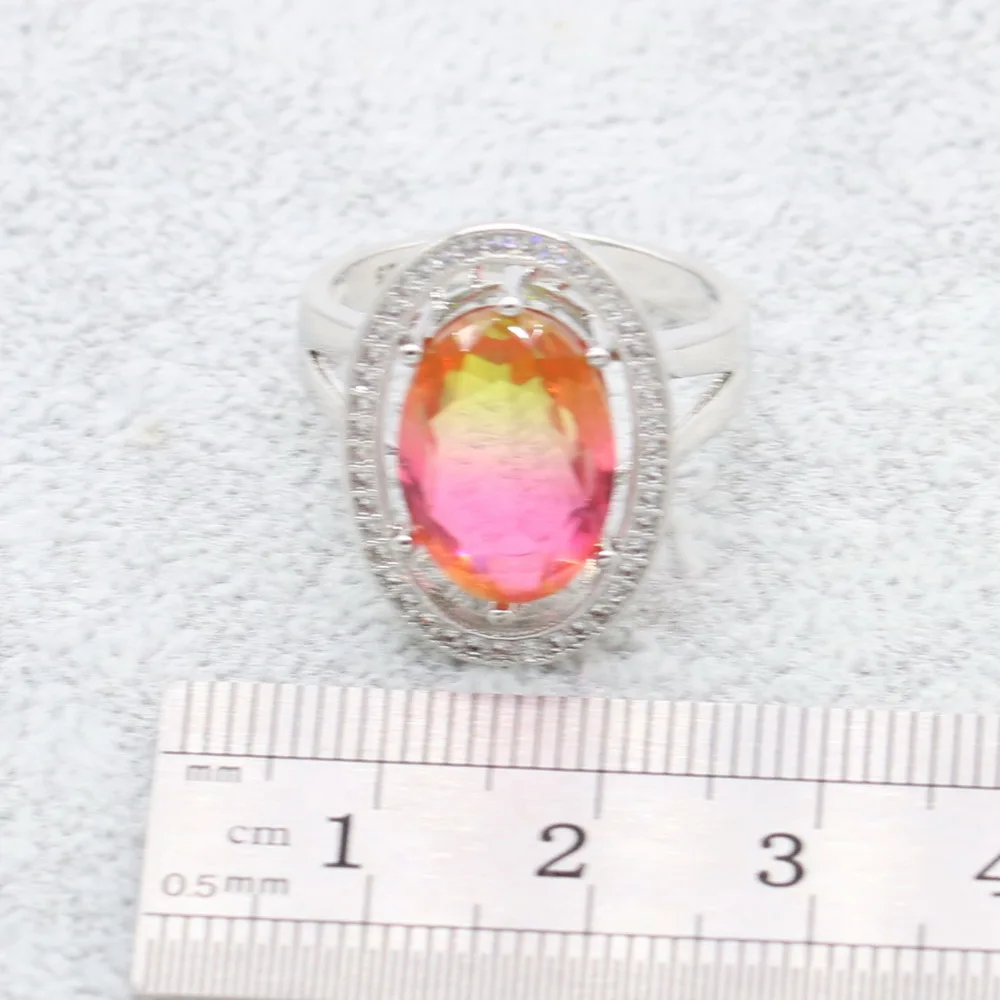 XUTAAYI Wedding Jewelry Sets Multicolor 925 Silver Earrings For Women Luxury Bracelet Rings Bridal Pendant Necklace Set | Украшения и