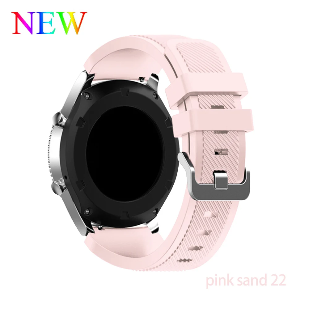 Pink sand Для samsung galaxy watch 46 мм 42 мм активный 2 ремешка силиконовый ремень gear S3 frontier huawei watch gt 2 ремешок 22 мм 20 мм ремешок для часов - Цвет ремешка: Pink sand