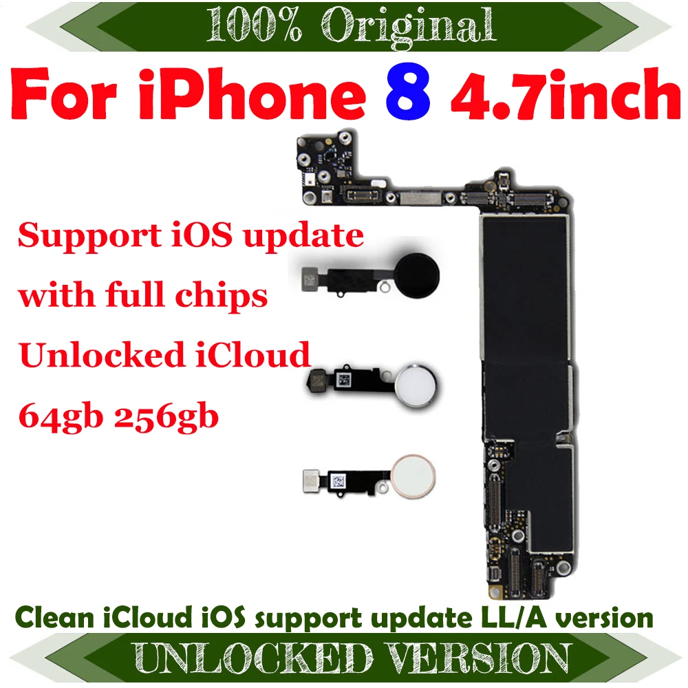 Черная материнская плата для iPhone 8 (4 7 дюйма) с Touch ID iOS поддержка обновления
