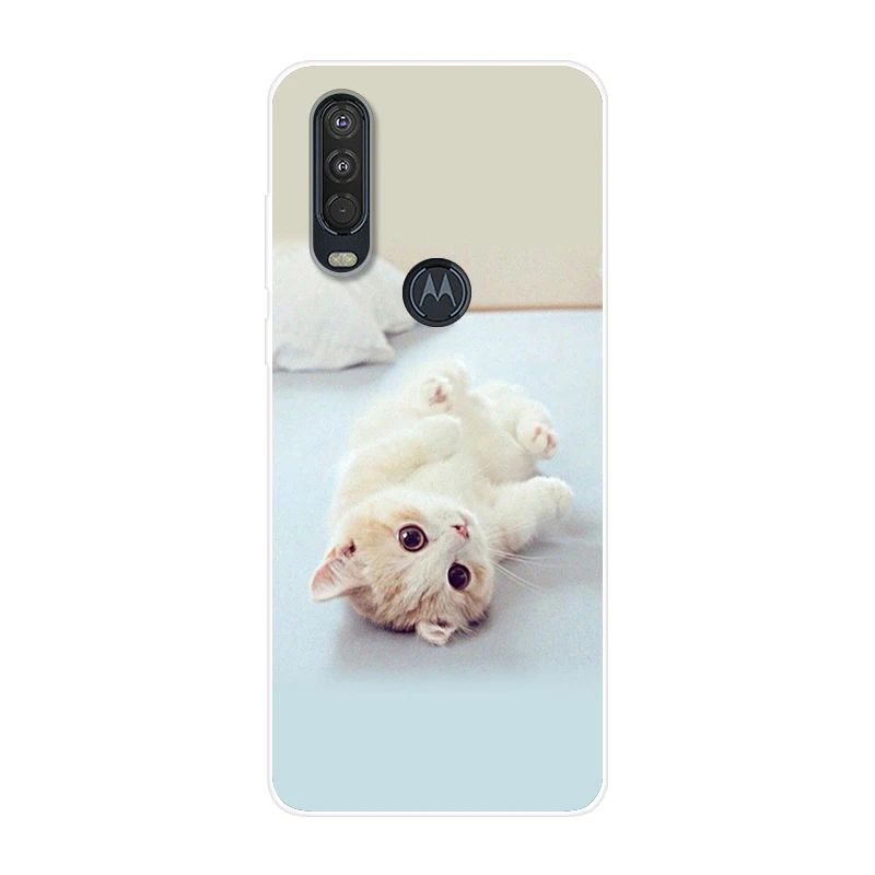 24- Для Motorola One Action чехол 6,3 ''мультяшная мягкая ТПУ Силиконовая задняя крышка для MOTO One Action OneAction чехол для телефона funda One Vision - Цвет: 24-