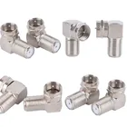 2 шт.4 шт. мужского и женского пола, прямоугольный разъем (под углом 90 градусов), ТВ антенна штекерные соединители Переходник штекер к гнезду коаксиальный кабель F-Тип