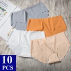 0,7 $ПК 10 шт. бесшовные трусики Для женщин, сексуальные трусики, шортики, волна Кружева Ice Silk (искусственное волокно нижнее белье Для женщин сексуальное нижнее белье Танга Трусы Женские