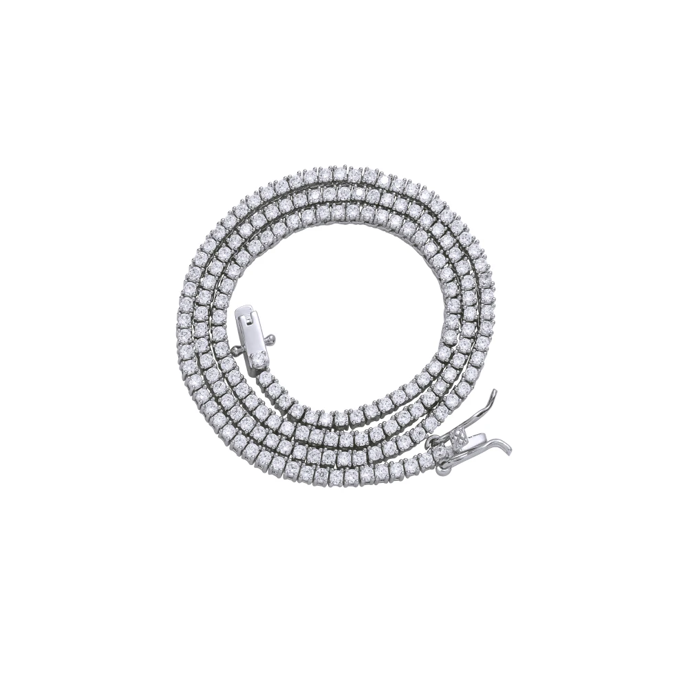 2 мм латунная теннисная цепь с закрепкой в виде зубца ожерелье zricon стиле хип-хоп