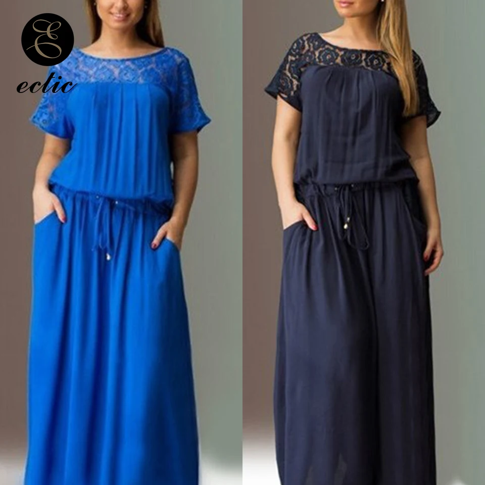 Кружевные платья высокого качества Robe Femme Ete шикарные платья размера плюс для женщин 4xl 5xl 6xl Sukienka Простое Элегантное платье с карманами