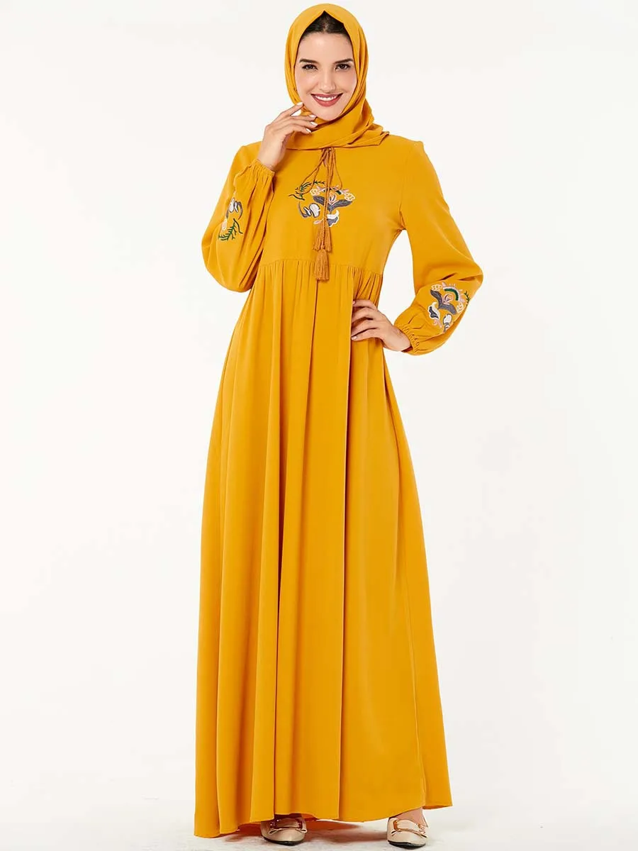 Мусульманское платье абайя исламский хиджаб Дубай Arabe Caftan арабское кафтан Tesettur