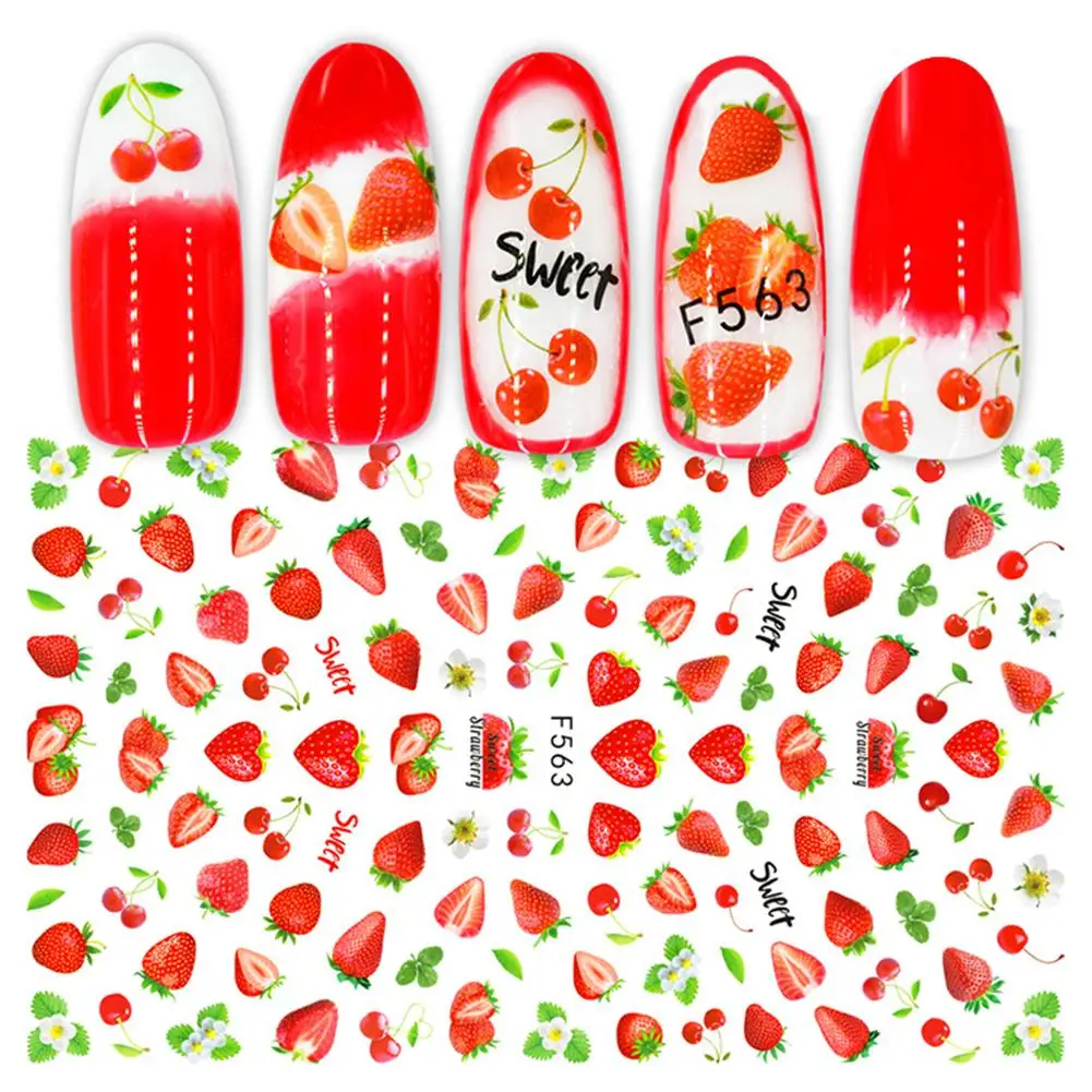 Супер тонкий 3D английские буквы животное фруктовый Лист наклейки для ногтей