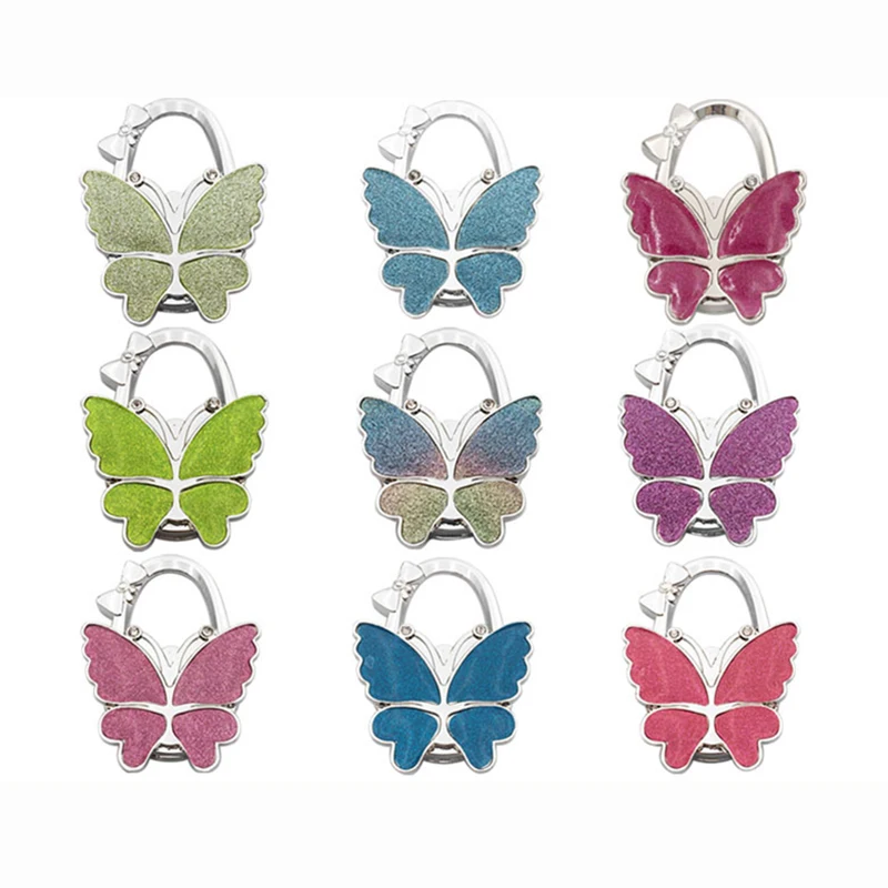 VJ портативная Вешалка-бабочка для сумок металлический крючок кошелька с