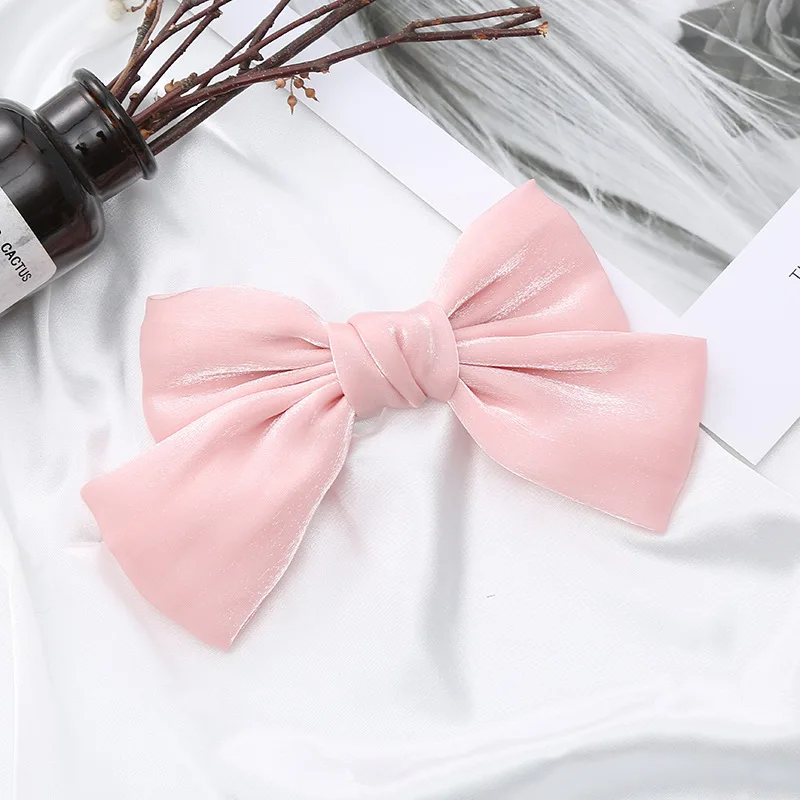 

Mermaid Lady Bow Hairpin Pearl Satin Women's Top Clip Small Fragrant Pink Countryside Super Fairy Girl Heart Hair Ornament