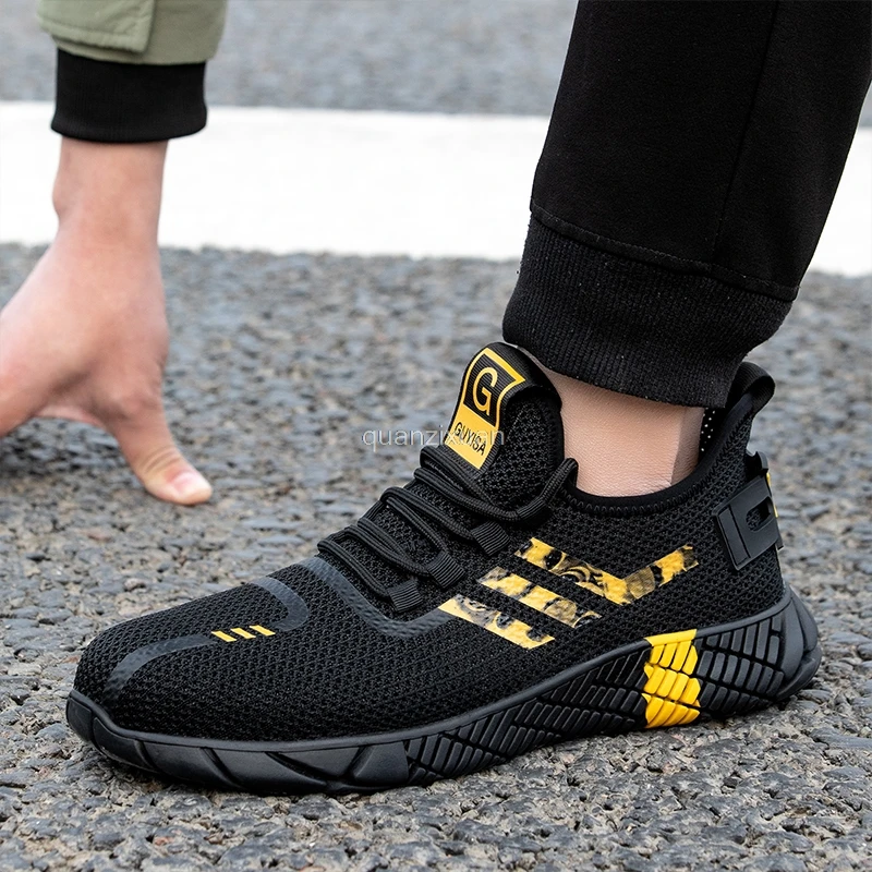 

Summer Safety Shoes Men Puncture-Proof Work Sneakers Men Steel Toe Shoes Work Boots Indestructible Safety Boots Male Shoes 2021