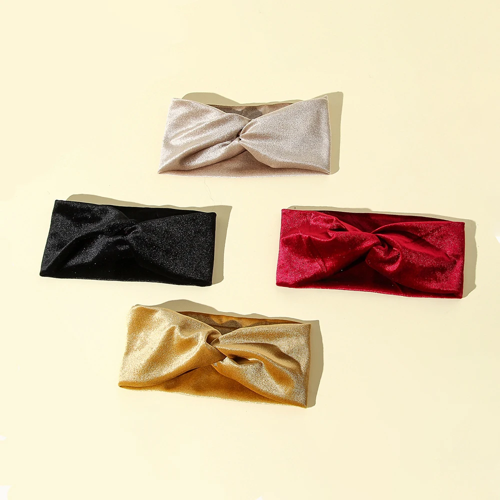 

4pcs/lot New Solid Color Criss Cross Hair Bands Fashion Head Wrap for Women Wide Headband Ear Warmer Hairbands Girls