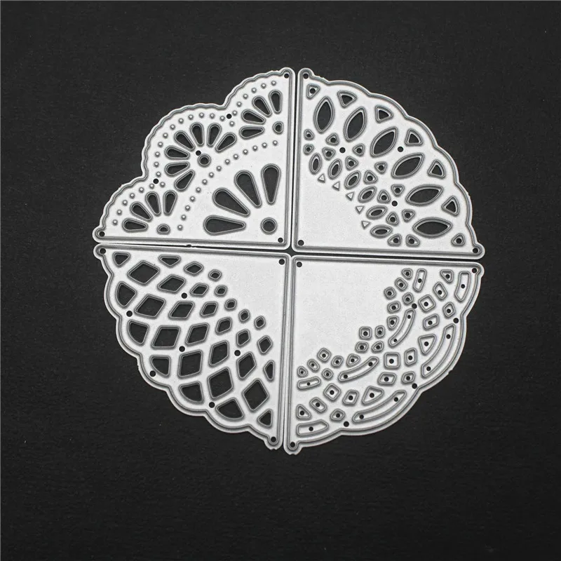 

4 pcs Arcs Carbon Steel Metal Cutting Knife Mold For DIY Scrapbook Paper Postcard Handmade Craft Album Decoration Embossing Mold