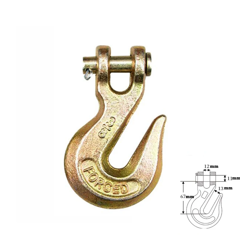 

3/8" Clevis Grab Hook with Safety Latch,Zinc-Plated Clevis Slip Hook with Latch Grade 70