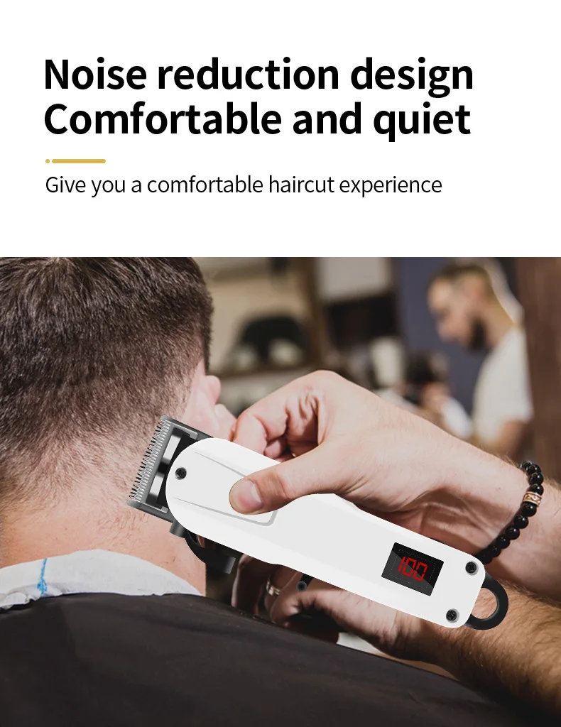 

Электрическая машинка для стрижки волос, беспроводной триммер для мужчин, профессиональная машинка для стрижки, аккумуляторная машинка дл...