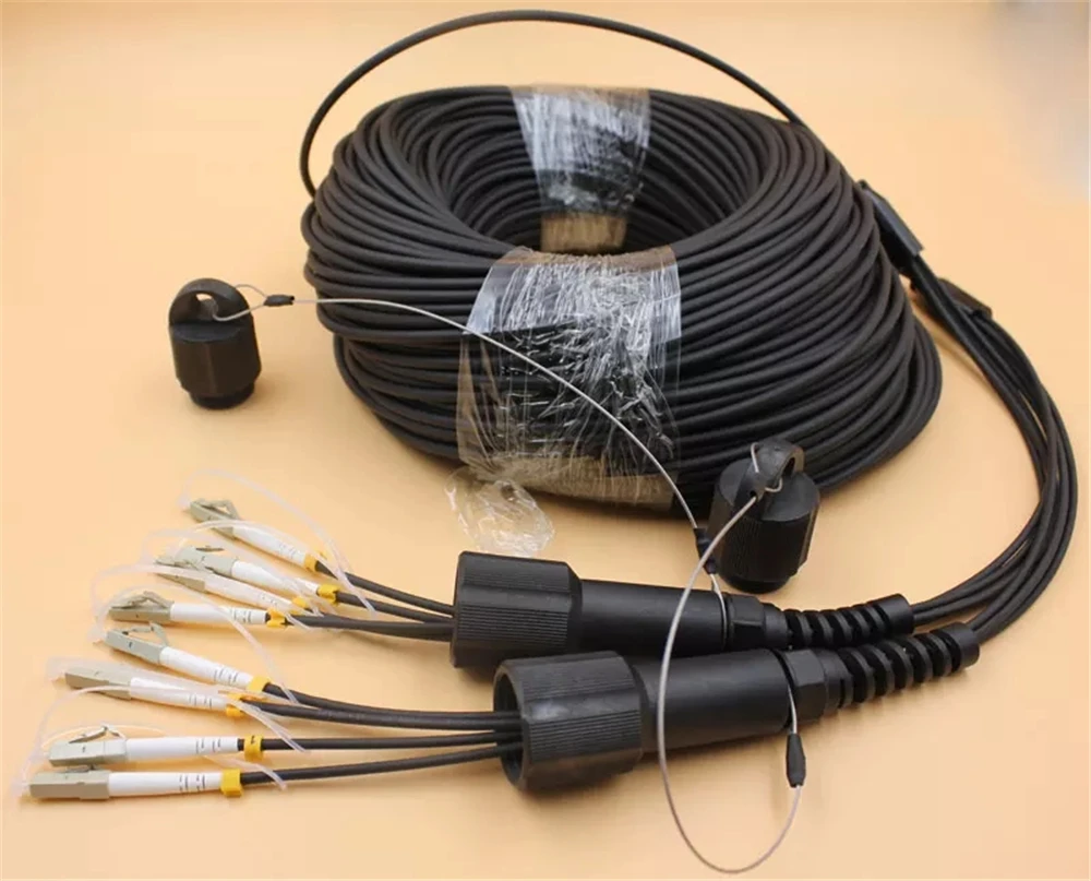400mtr 4 cores Outdoor DVI LC-LC Fiber optic Patch cord waterproof MM Armored CPRI TPU cable Multimode FTTH FTTA jumper ELINK
