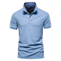 aiopeson new cotton mens polos solid color classic polo shirt men short sleeve top quality casual business social polo men