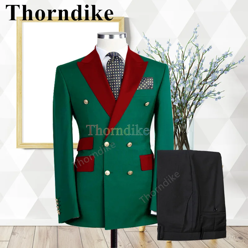 

Thorndike New Style Multicolor Wedding Bridegroom Double-breasted Green Suit Business Casual Tuxedo Fashion Suit 2-piece Suit