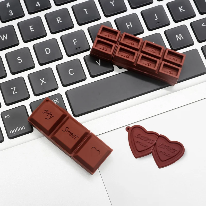 

cute chocolate USB Flash Drive 16GB 32GB Pendrive USB 2.0 Usb pen drive 64gb 128gb flash u disk stick Romantic gift