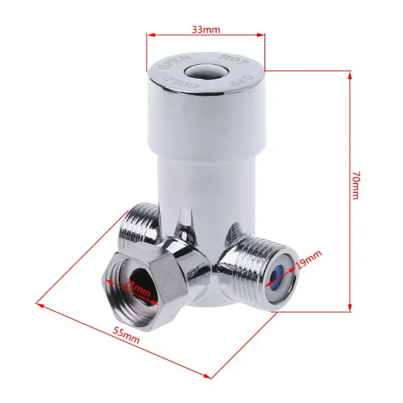 

G1/2" Hot & Cold Water Mixing Valve Thermostatic Mixer Two In & One Out