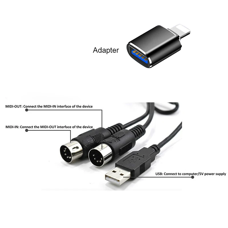 DOREMiDi миди USB зарядный кабель конвертер со световым индикатором FTP Proceesing чип MTU-10 OTG