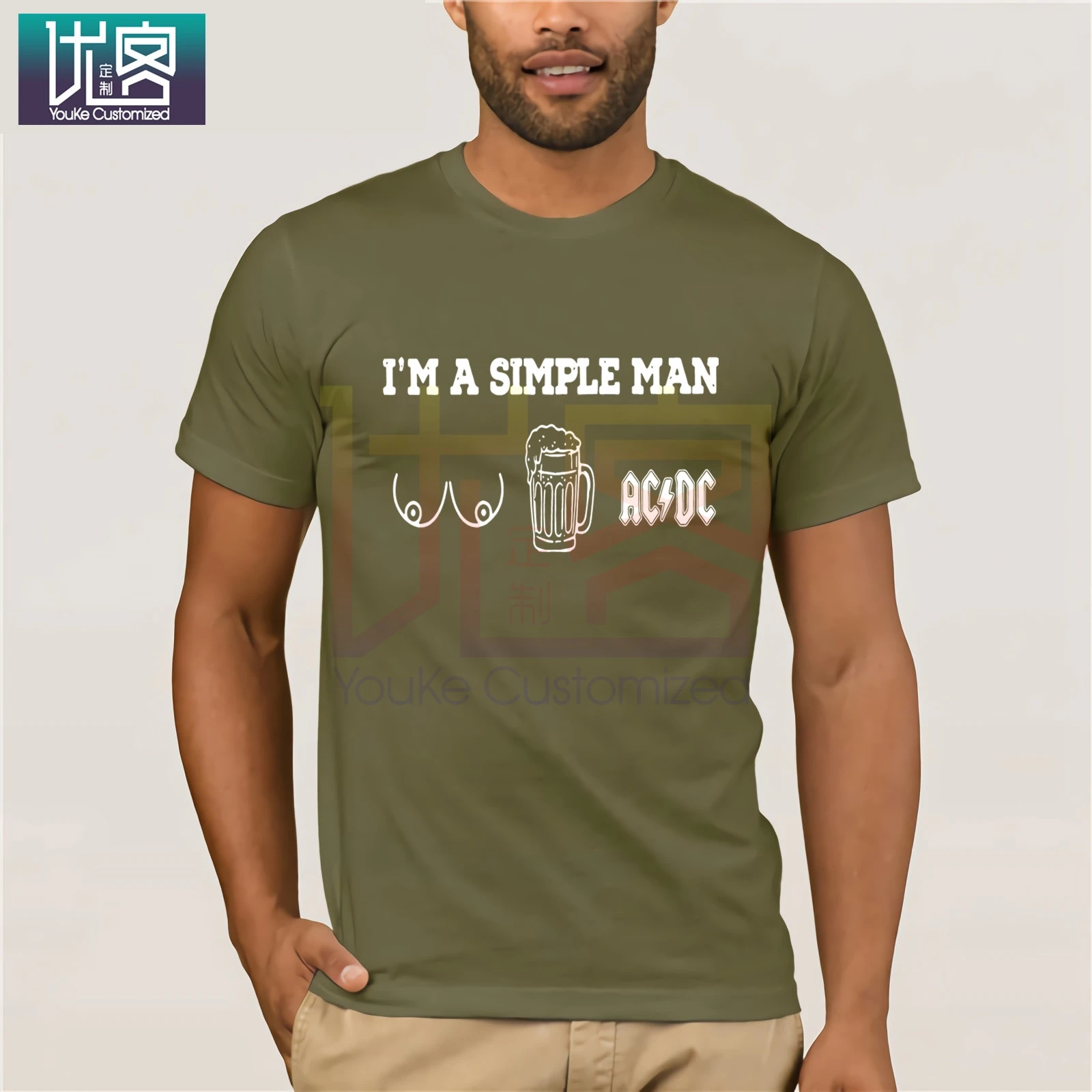 I'm A Simple Man I Like Boobs Beer And AC & футболка DC Забавные футболки хлопковые топы