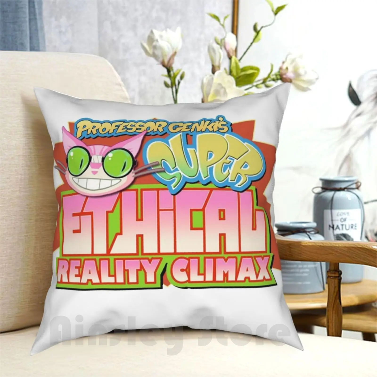 

Professor Genki'S Super Ethical Reality Climax Pillow Case Printed Home Soft DIY Pillow cover Video Games Saints Row