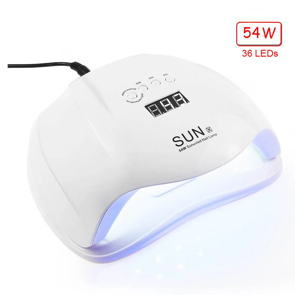 54W SUNX 72/54/48/40/36 Вт УФ лампа Светодиодный лампа для ногтей для маникюра Лак для ногтей гель лак для ногтей Гель-лак ЖК-дисплей Displsy двух ручной фонарь - Цвет: 54W SUNX