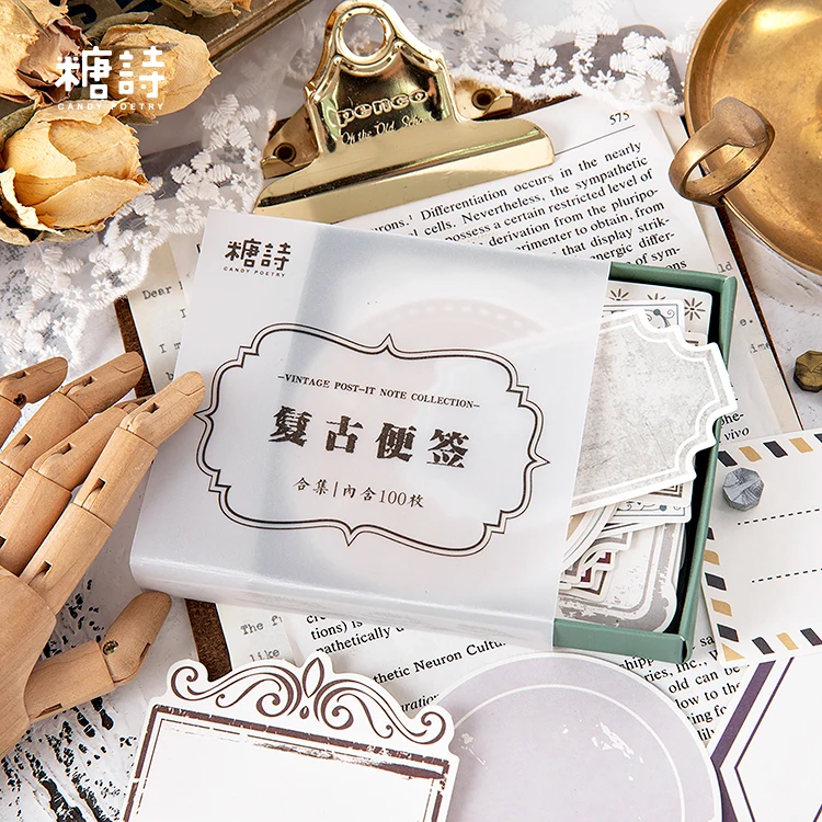 100 шт./кор. Творческий Винтаж записи учитывайте что на этикетке Бумага наклейки