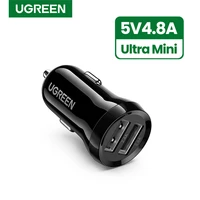 ugreen mini 4 8a usb car charger for mobile phone tablet gps fast charger car charger dual usb car phone charger adapter in car