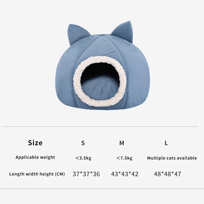 

Removable Cat Bed House Pet Cage for Small Medium Dogs Cats Cat Pet House Cave Winter Puppy Kennel Nest Kitten Dog Cushion Mat