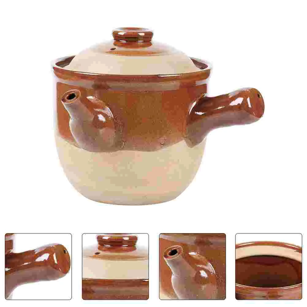 

1pc Retro Casserole Skillet Ceramic Stew Pot Boil Health Maintenance Medicine Pot