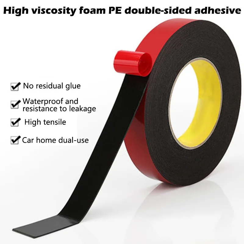 

10 m Foam Double Sided Self Adhesive Super Strong Car Special Sticker Two Face Waterproof Black Sponge Wall Light